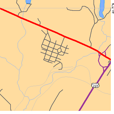 Zip code 15948 close-up map