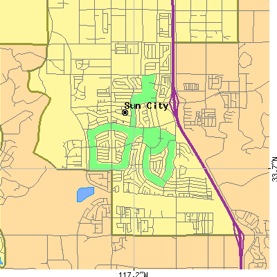 Zip code 92586 close-up map