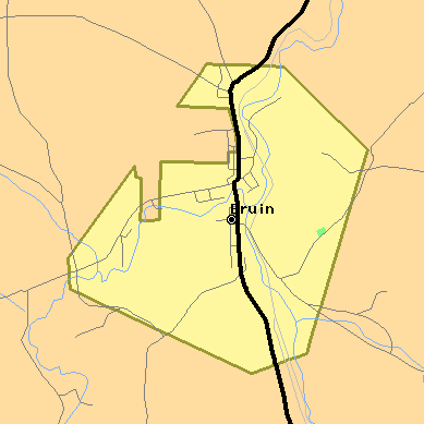 Zip code 16022 close-up map