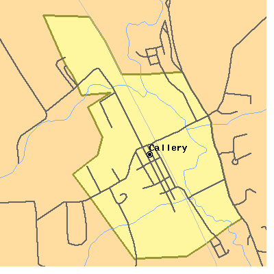 Zip code 16024 close-up map