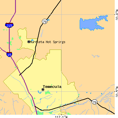 Zip code 92591 close-up map