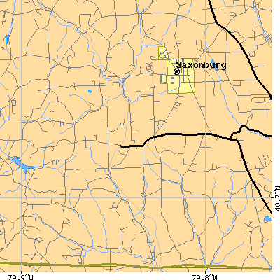 Zip code 16056 close-up map