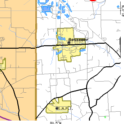 Zip code 16112 close-up map