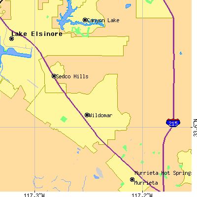 Zip code 92595 close-up map