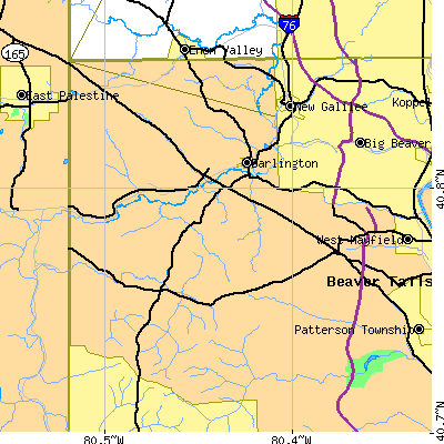 Zip code 16115 close-up map