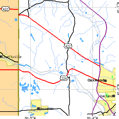 Zip code 16116 close-up map