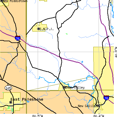 Zip code 16120 close-up map