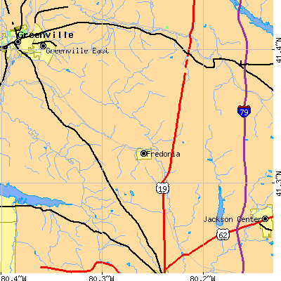 Zip code 16124 close-up map