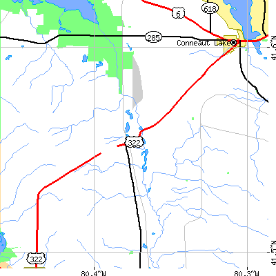 Zip code 16131 close-up map
