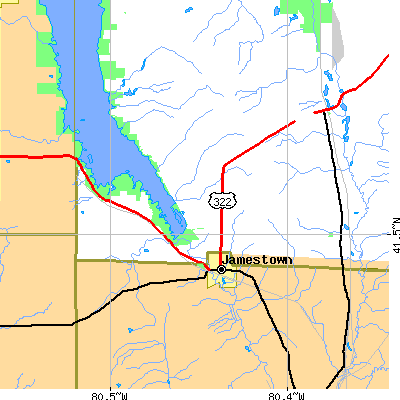 Zip code 16134 close-up map