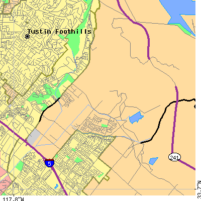 Zip code 92602 close-up map