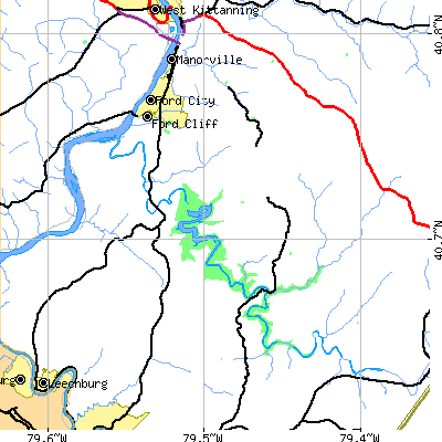 Zip code 16226 close-up map