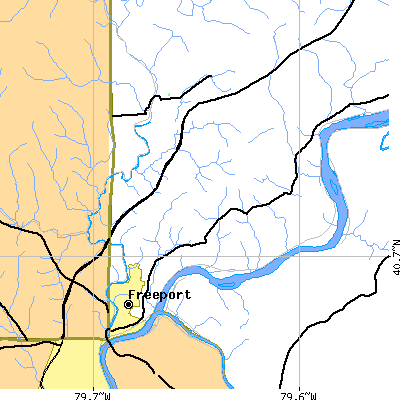 Zip code 16229 close-up map