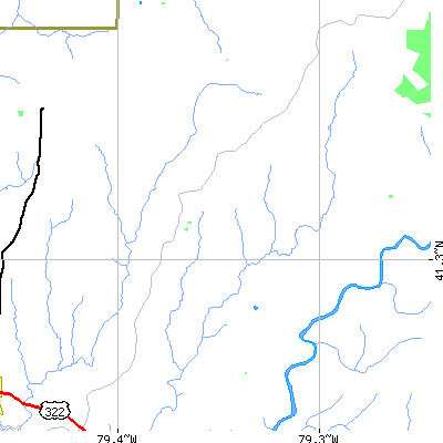 Zip code 16235 close-up map