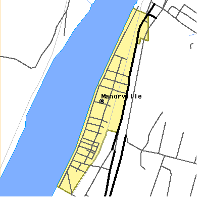 Zip code 16238 close-up map