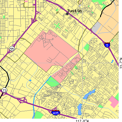 Zip code 92606 close-up map