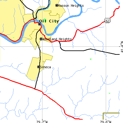 Zip code 16346 close-up map