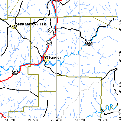 Zip code 16353 close-up map