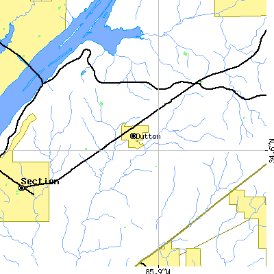 Zip code 35744 close-up map