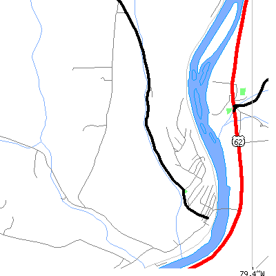 Zip code 16370 close-up map