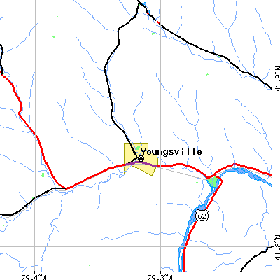 Zip code 16371 close-up map