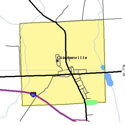 Zip code 16372 close-up map