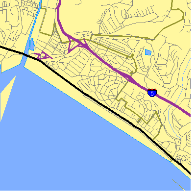 Zip code 92624 close-up map
