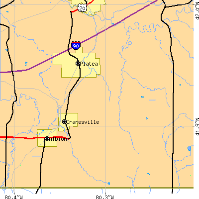 Zip code 16410 close-up map