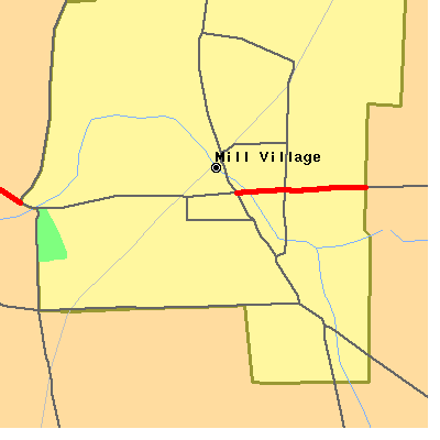 Zip code 16427 close-up map