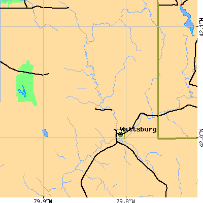 Zip code 16442 close-up map