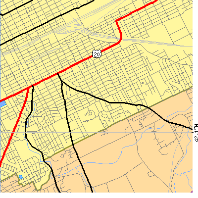 Zip code 16504 close-up map