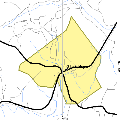 Zip code 16645 close-up map