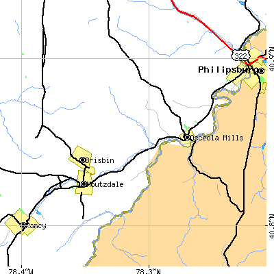 Zip code 16666 close-up map
