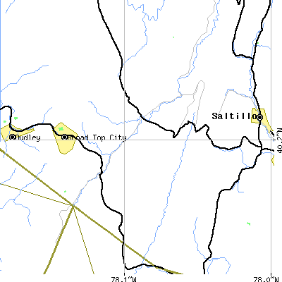 Zip code 16674 close-up map