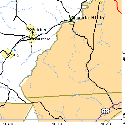 Zip code 16677 close-up map