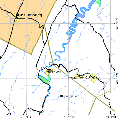 Zip code 16678 close-up map