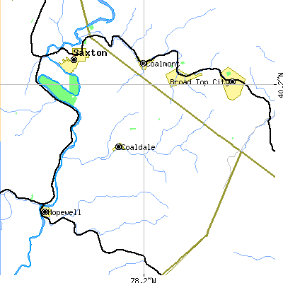 Zip code 16679 close-up map