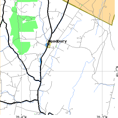 Zip code 16695 close-up map