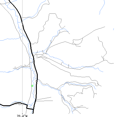 Zip code 16724 close-up map