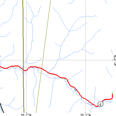 Zip code 16746 close-up map