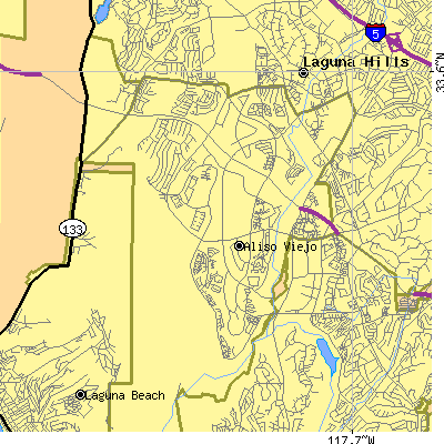Zip code 92656 close-up map