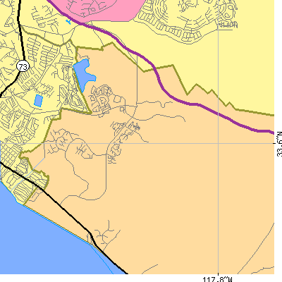 Zip code 92657 close-up map