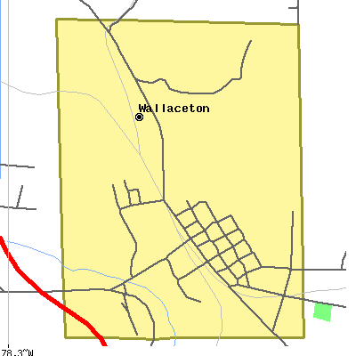 Zip code 16876 close-up map