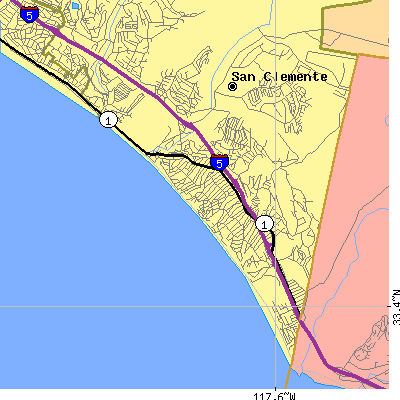 Zip code 92672 close-up map
