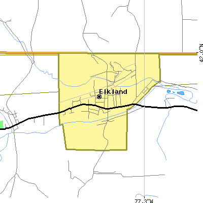 Zip code 16920 close-up map