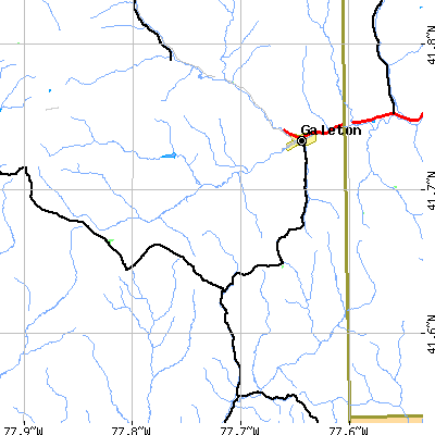 Zip code 16922 close-up map