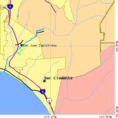 Zip code 92673 close-up map