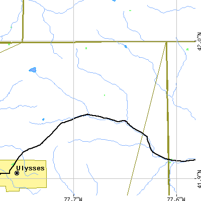 Zip code 16927 close-up map