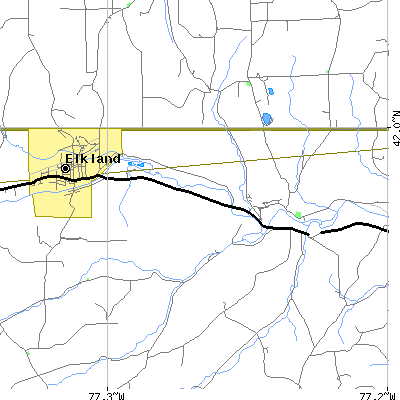 Zip code 16940 close-up map