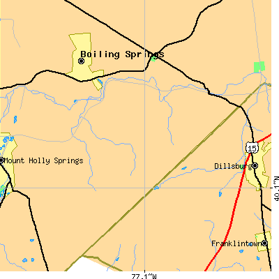 Zip code 17007 close-up map